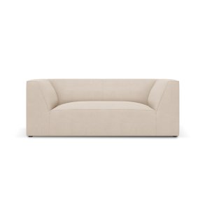 MICADONI Ruby sofa, 2 sder - beige stof og sort plast