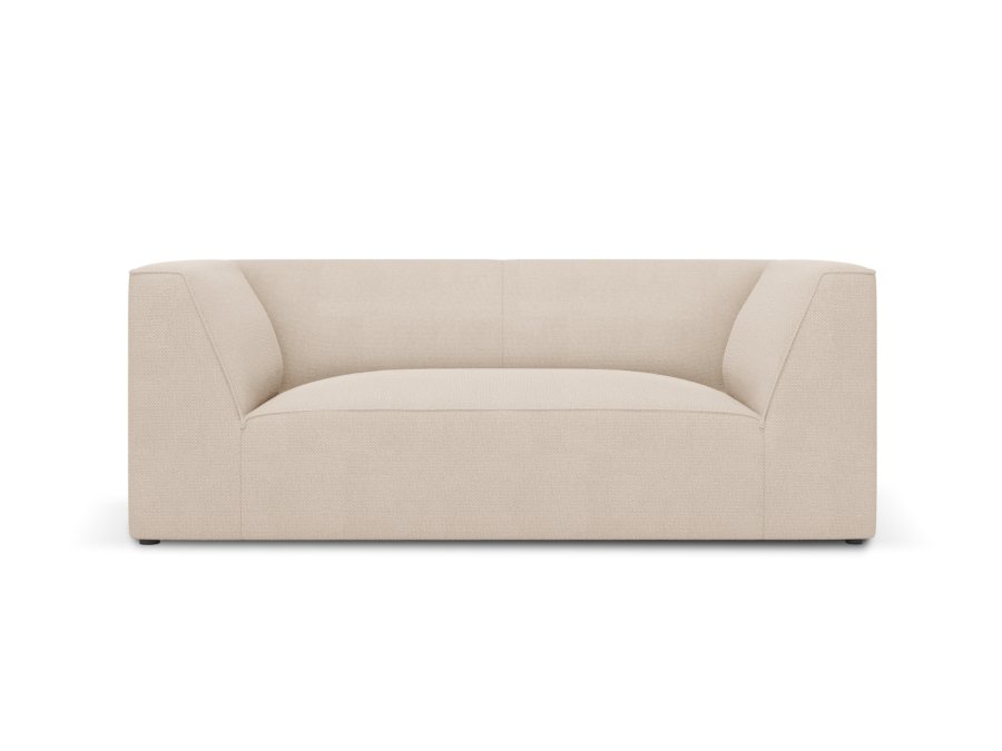 MICADONI Ruby sofa, 2 sder - beige stof og sort plast