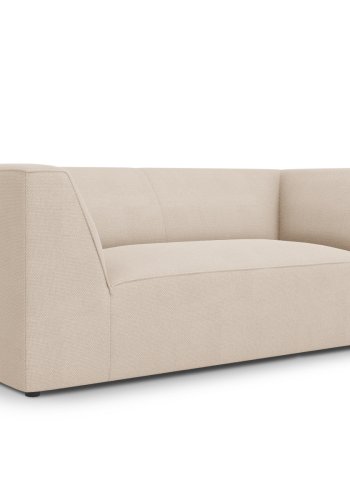 MICADONI Ruby sofa, 2 sder - beige stof og sort plast