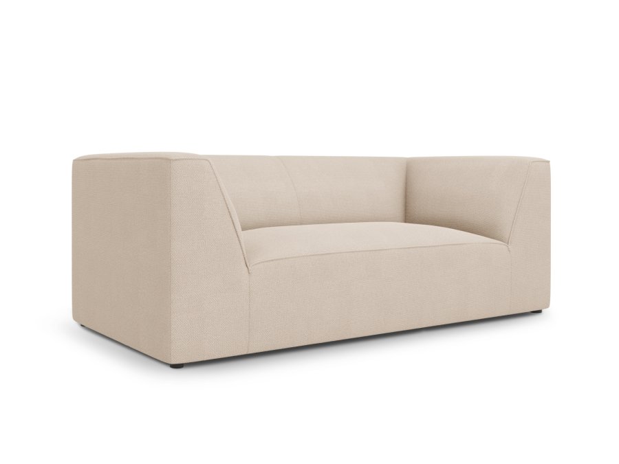MICADONI Ruby sofa, 2 sder - beige stof og sort plast