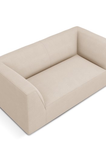 MICADONI Ruby sofa, 2 sder - beige stof og sort plast