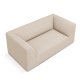 MICADONI Ruby sofa, 2 sder - beige stof og sort plast