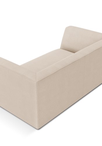 MICADONI Ruby sofa, 2 sder - beige stof og sort plast
