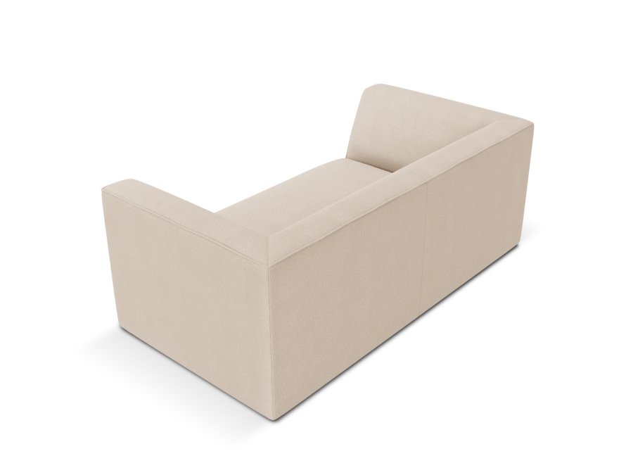 MICADONI Ruby sofa, 2 sder - beige stof og sort plast
