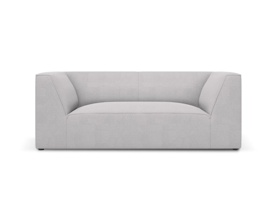 MICADONI Ruby sofa, 2 sder - gr stof og sort plast