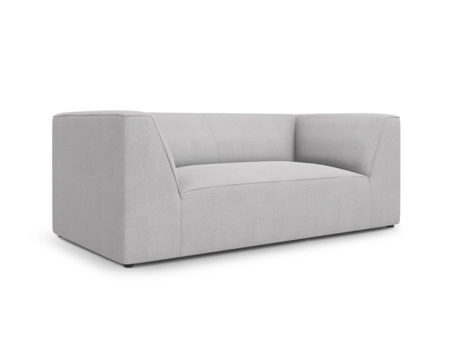 MICADONI Ruby sofa, 2 sder - gr stof og sort plast