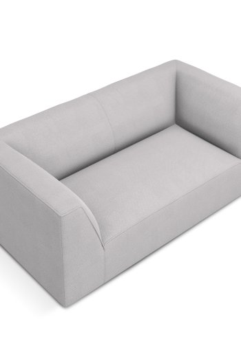 MICADONI Ruby sofa, 2 sder - gr stof og sort plast