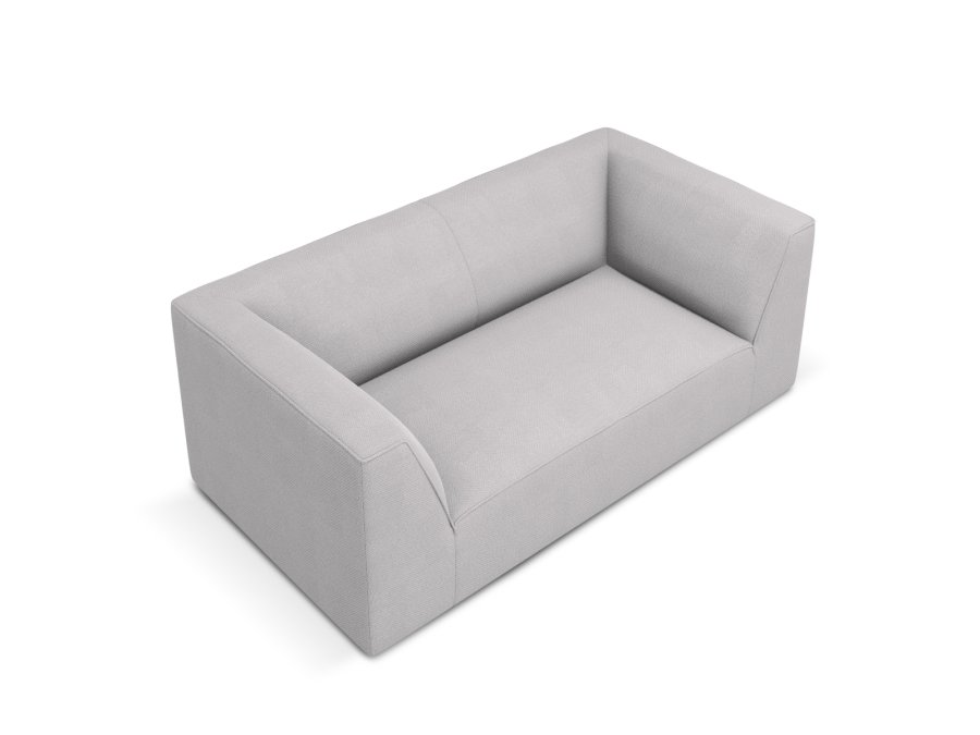 MICADONI Ruby sofa, 2 sder - gr stof og sort plast