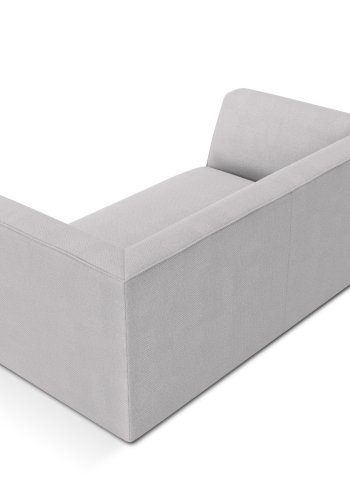 MICADONI Ruby sofa, 2 sder - gr stof og sort plast