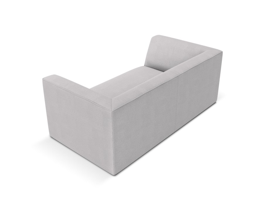 MICADONI Ruby sofa, 2 sder - gr stof og sort plast