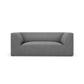 MICADONI Ruby sofa, 2 sder - gr stof og sort plast
