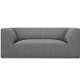 MICADONI Ruby sofa, 2 sder - gr stof og sort plast
