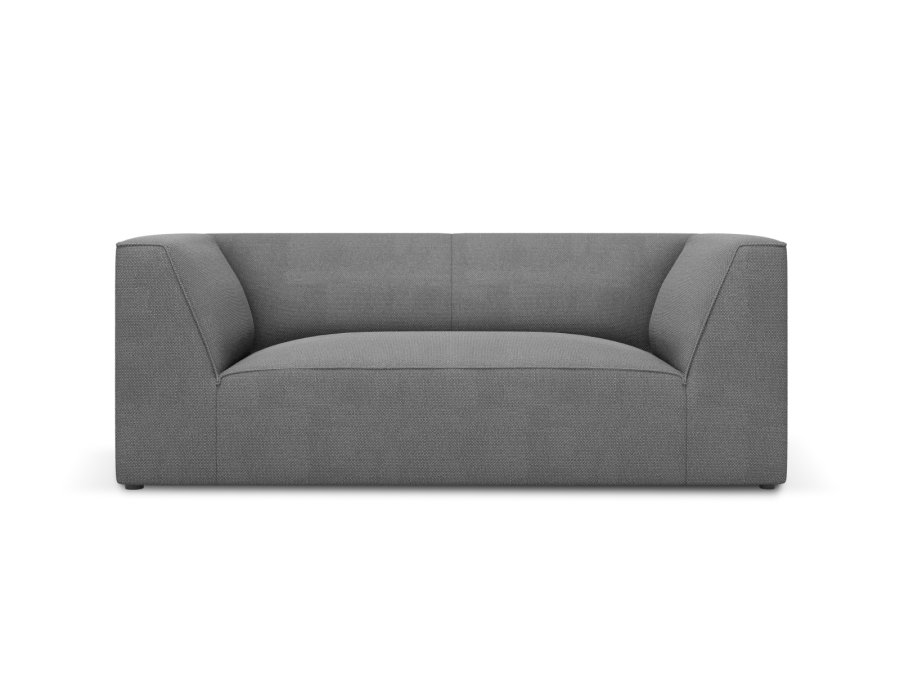 MICADONI Ruby sofa, 2 sder - gr stof og sort plast