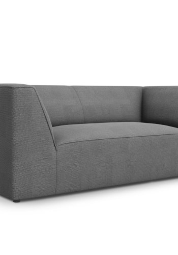 MICADONI Ruby sofa, 2 sder - gr stof og sort plast