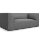 MICADONI Ruby sofa, 2 sder - gr stof og sort plast