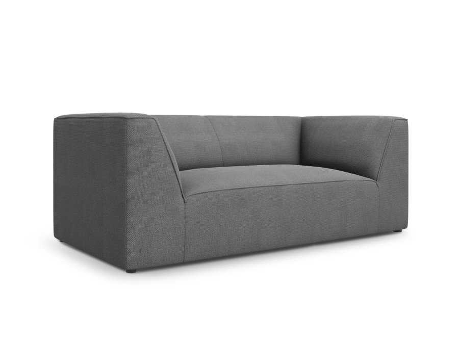 MICADONI Ruby sofa, 2 sder - gr stof og sort plast