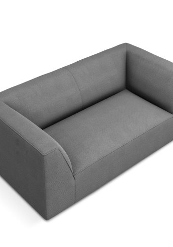 MICADONI Ruby sofa, 2 sder - gr stof og sort plast
