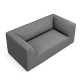 MICADONI Ruby sofa, 2 sder - gr stof og sort plast