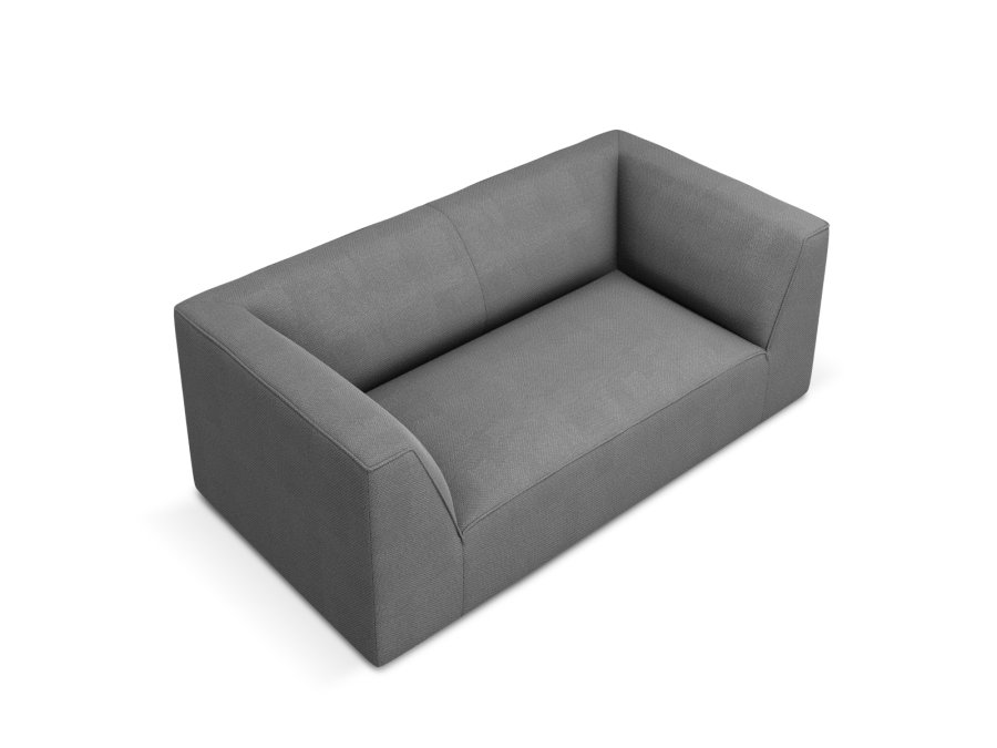 MICADONI Ruby sofa, 2 sder - gr stof og sort plast