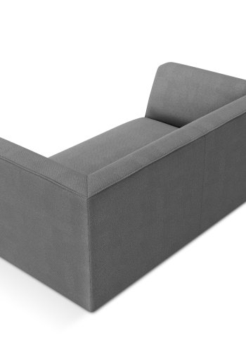 MICADONI Ruby sofa, 2 sder - gr stof og sort plast