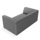 MICADONI Ruby sofa, 2 sder - gr stof og sort plast