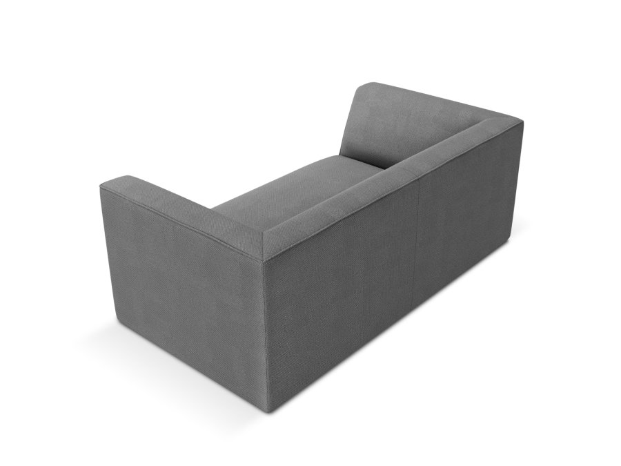 MICADONI Ruby sofa, 2 sder - gr stof og sort plast