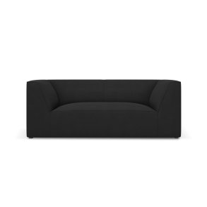 MICADONI Ruby sofa, 2 sder - sort stof og sort plast