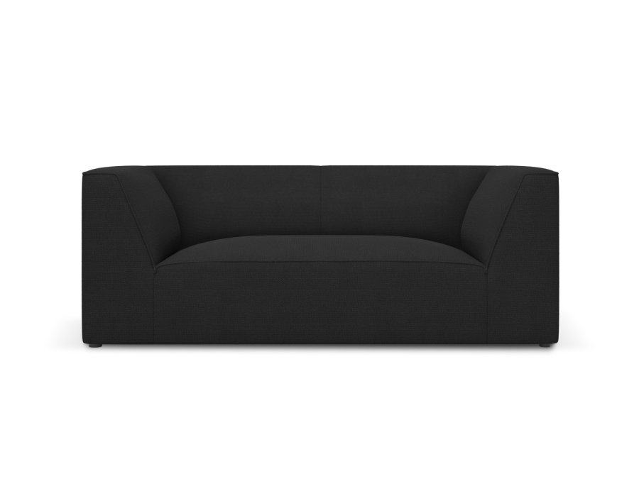 MICADONI Ruby sofa, 2 sder - sort stof og sort plast