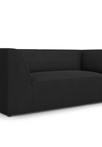 MICADONI Ruby sofa, 2 sder - sort stof og sort plast