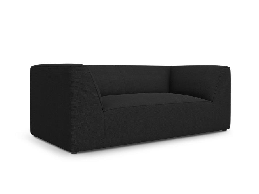 MICADONI Ruby sofa, 2 sder - sort stof og sort plast