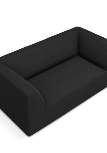 MICADONI Ruby sofa, 2 sder - sort stof og sort plast