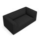 MICADONI Ruby sofa, 2 sder - sort stof og sort plast