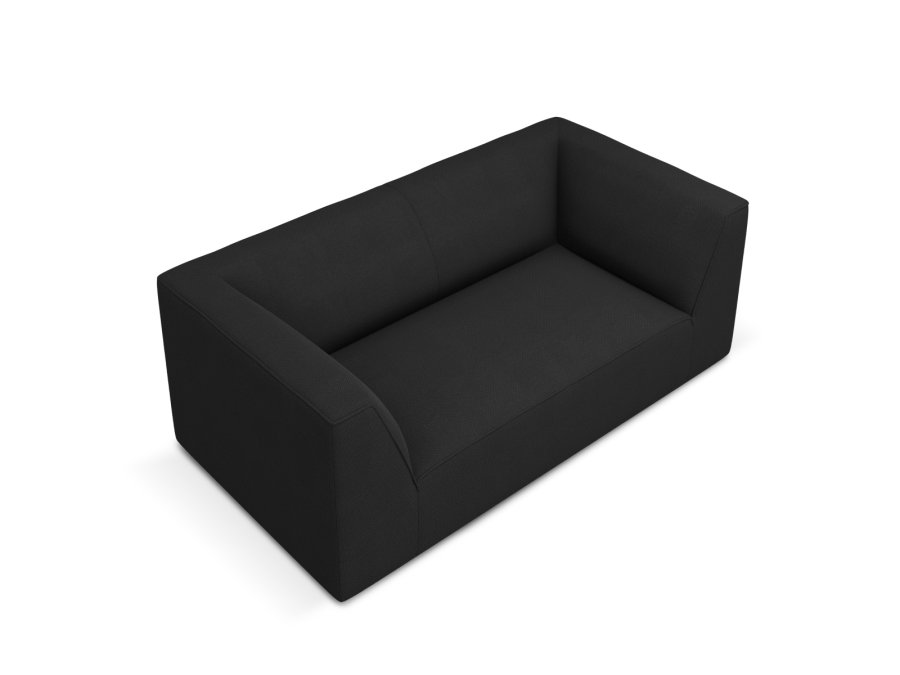 MICADONI Ruby sofa, 2 sder - sort stof og sort plast