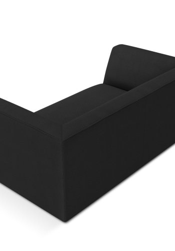 MICADONI Ruby sofa, 2 sder - sort stof og sort plast