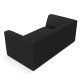 MICADONI Ruby sofa, 2 sder - sort stof og sort plast