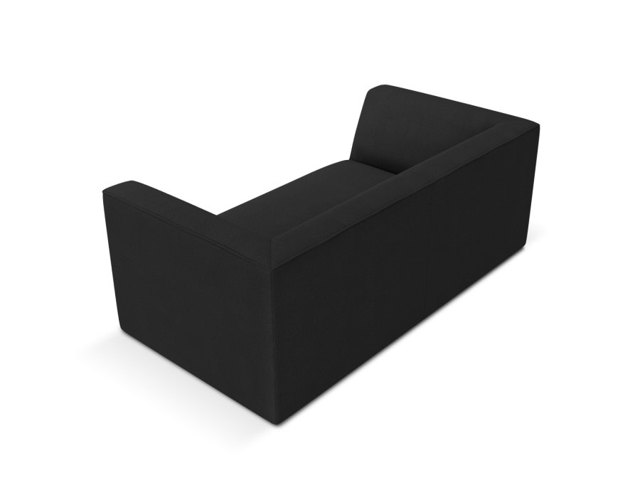 MICADONI Ruby sofa, 2 sder - sort stof og sort plast