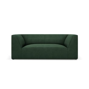 MICADONI Ruby sofa, 2 sder - grn stof og sort plast