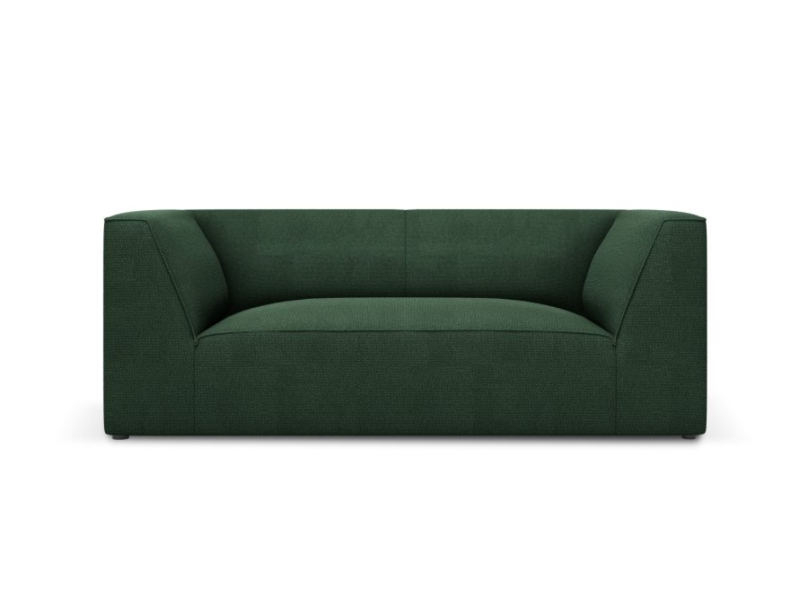 MICADONI Ruby sofa, 2 sder - grn stof og sort plast