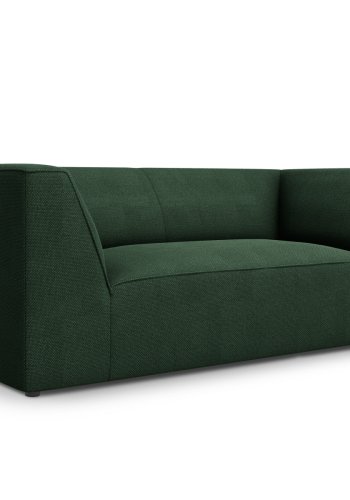 MICADONI Ruby sofa, 2 sder - grn stof og sort plast