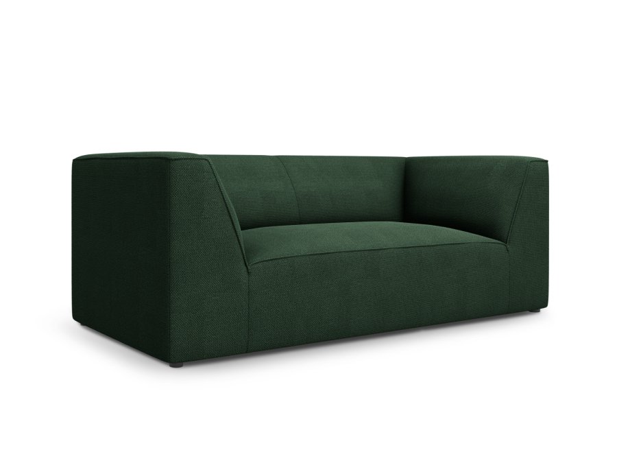 MICADONI Ruby sofa, 2 sder - grn stof og sort plast