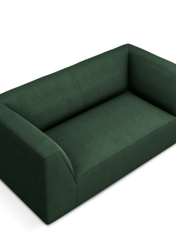 MICADONI Ruby sofa, 2 sder - grn stof og sort plast