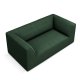 MICADONI Ruby sofa, 2 sder - grn stof og sort plast