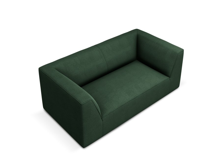 MICADONI Ruby sofa, 2 sder - grn stof og sort plast