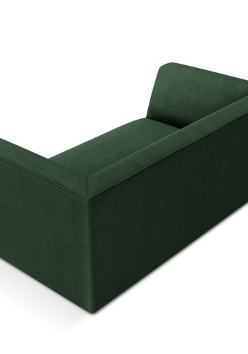 MICADONI Ruby sofa, 2 sder - grn stof og sort plast