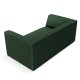 MICADONI Ruby sofa, 2 sder - grn stof og sort plast