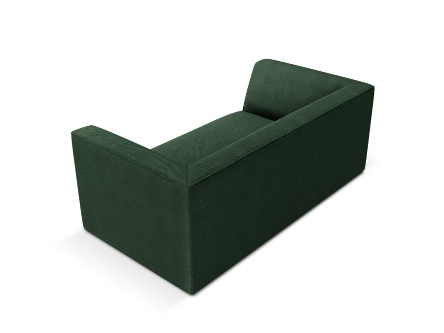 MICADONI Ruby sofa, 2 sder - grn stof og sort plast
