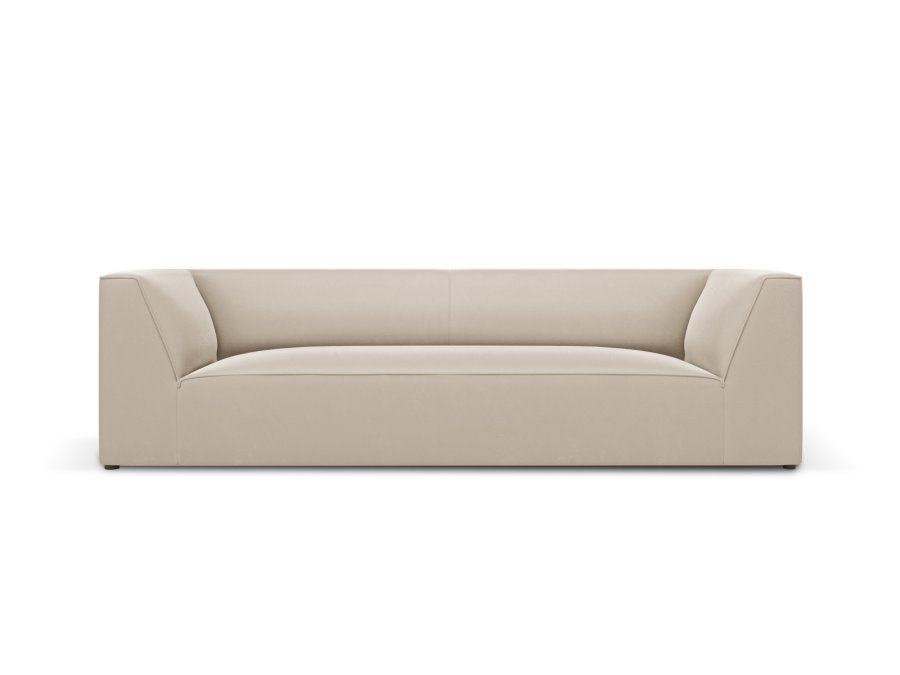 MICADONI Ruby sofa, 3 sder - beige fljl og sort plast