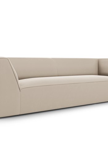 MICADONI Ruby sofa, 3 sder - beige fljl og sort plast