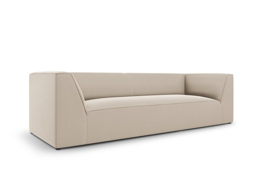MICADONI Ruby sofa, 3 sder - beige fljl og sort plast