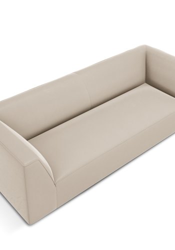 MICADONI Ruby sofa, 3 sder - beige fljl og sort plast